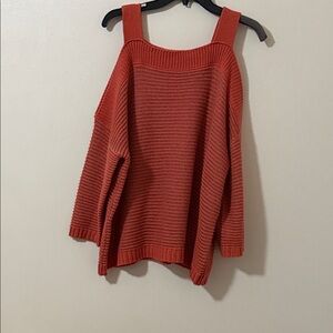 Jessica Simpson Off-the-Shoulder Rust Sweater